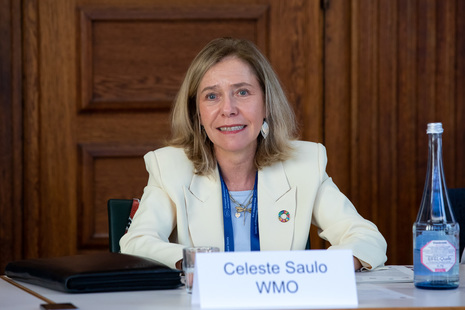 Celeste Saulo auf dem Jahrestreffen der Europäischen Meteorologischen Gesellschaft im Jahr 2022 (Quelle DWD )