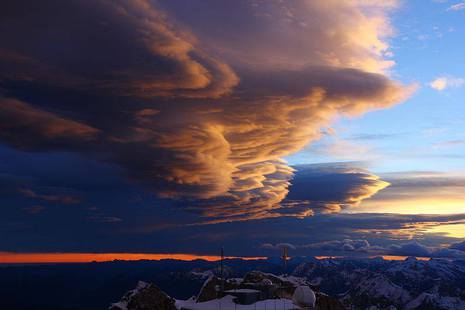 Föhnwolken, aufgenommen auf der Zugspitze