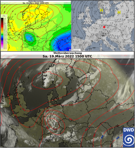 Wettersituation am 19. März 2022