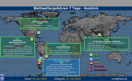 Übersicht weltweiter Extremereignisse. (Quelle VBZ-DWD)