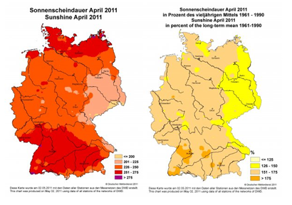 Sonnenscheindauer April 2011